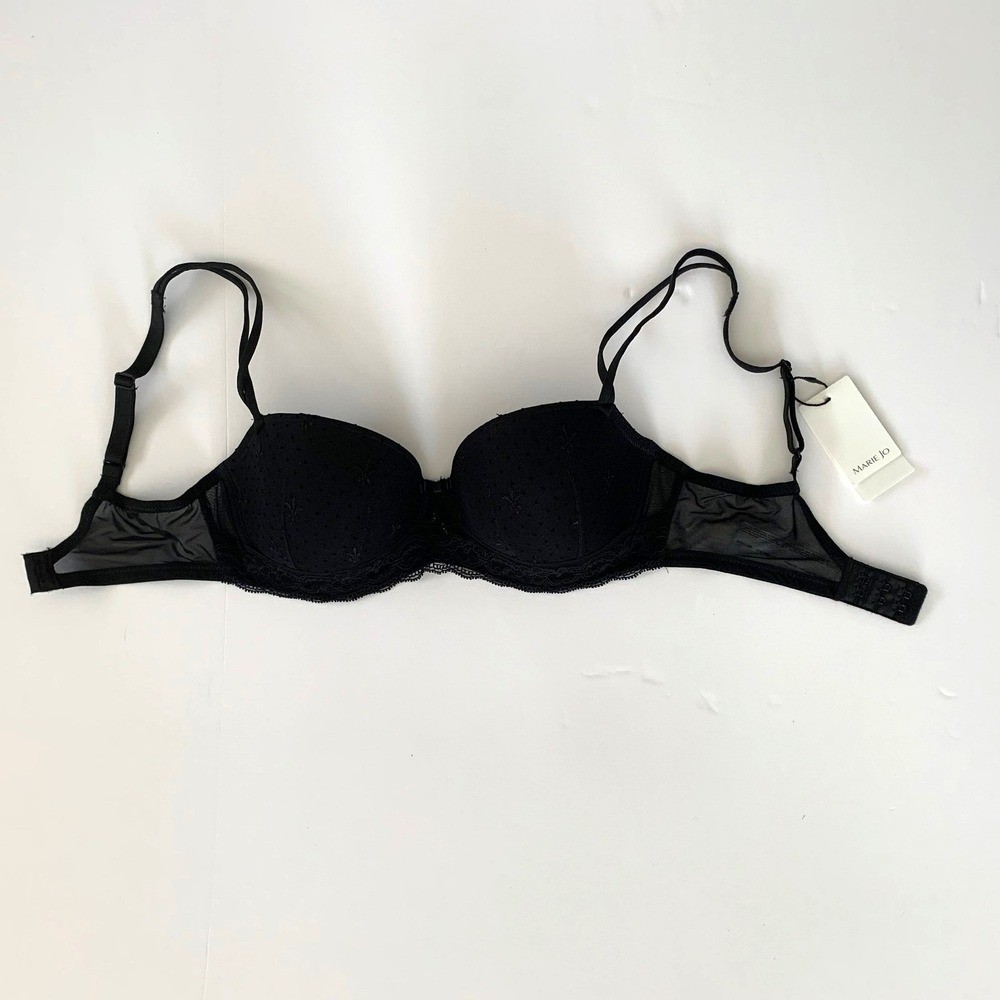 NWT Marie Jo SET Eirin Padded Underwire Balcony Bra 32D Panty Fleur de Lis Lace - Picture 15 of 16
